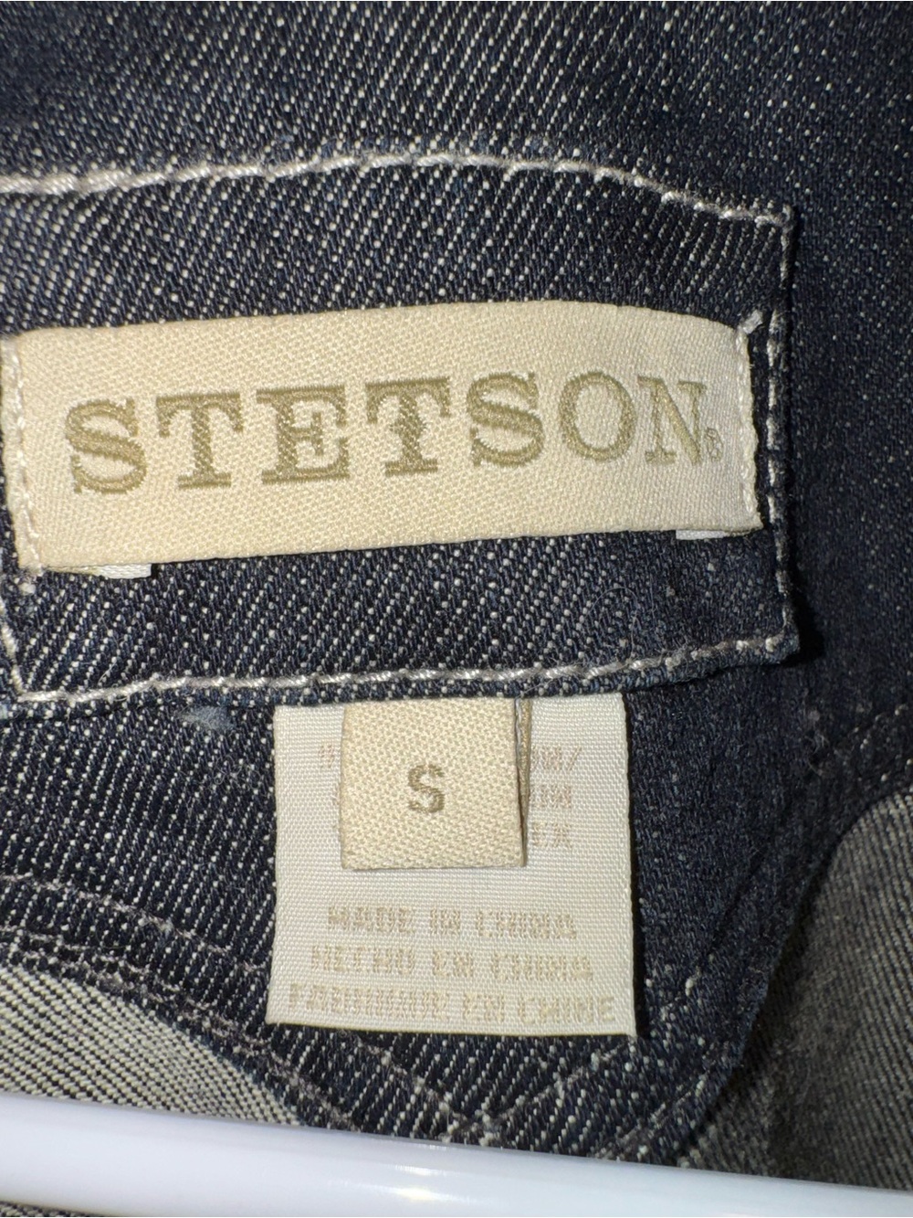 Stetson Western stretch Denim Vest dark wash  with Cream Label - Picture 3 of 9